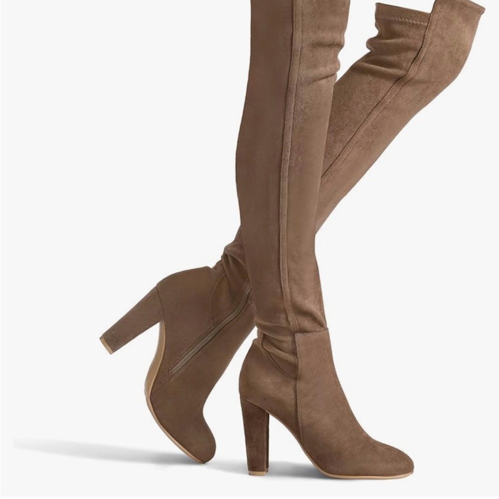 Chic Brown Over-the-Knee Suede Boots